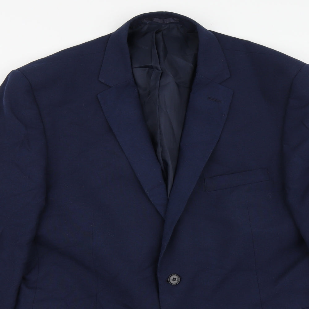 Scott&Taylor Mens Blue Polyester Jacket Suit Jacket Size 44