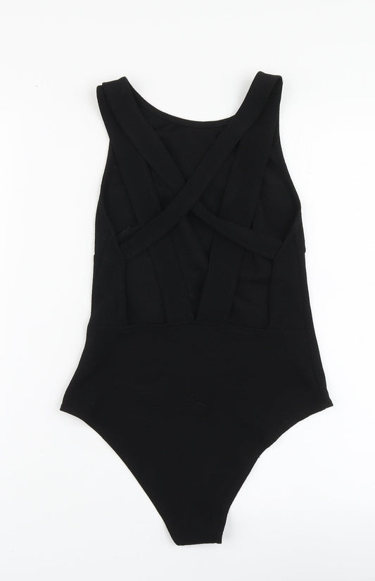 Daisy Street Womens Black Polyester Bodysuit One-Piece Size S