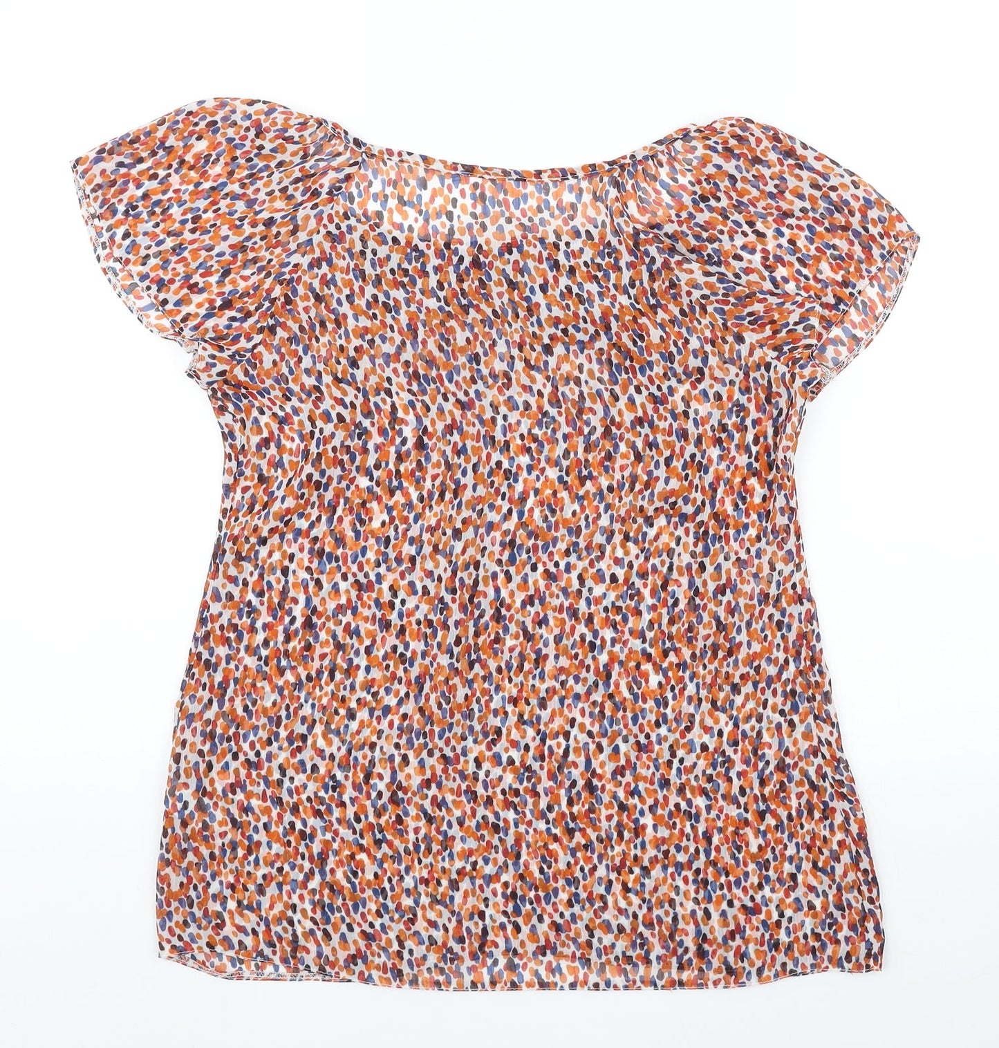 M&Co Womens Multicoloured Polyester Basic Blouse Size 10 Scoop Neck - Dotted