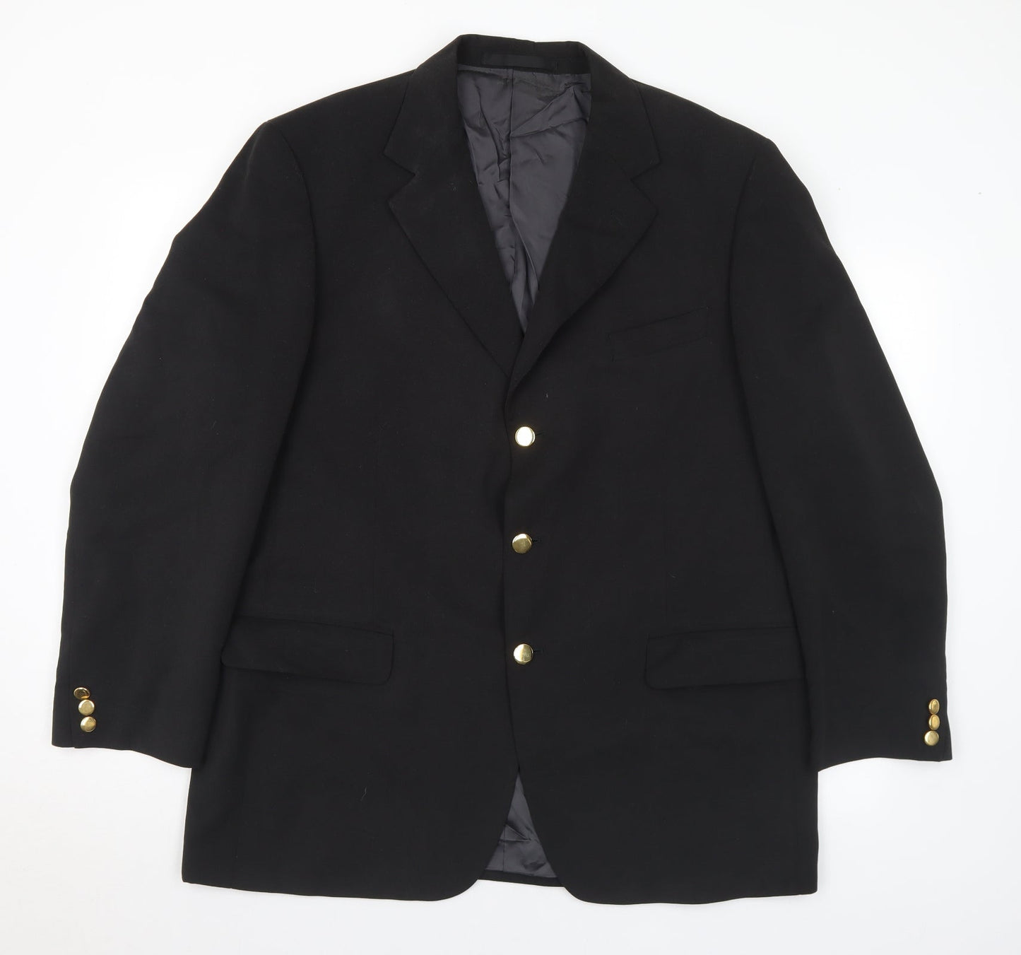 Preworn Mens Black Polyester Jacket Suit Jacket Size 42