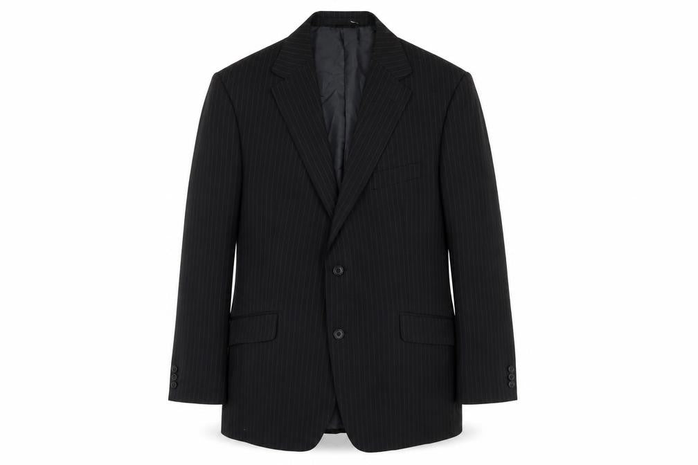 Marks and Spencer Mens Black Striped Polyester Jacket Suit Jacket Size 44