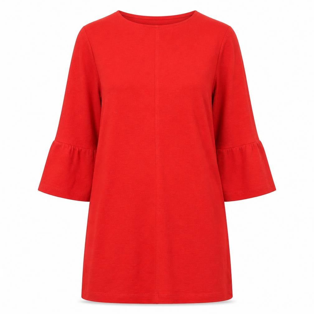 Marks and Spencer Womens Red Round Neck Polyester Tunic Jumper Size 12