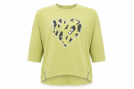 Preworn Womens Green Animal Print Polyester Pullover Sweatshirt Size XL - Heart