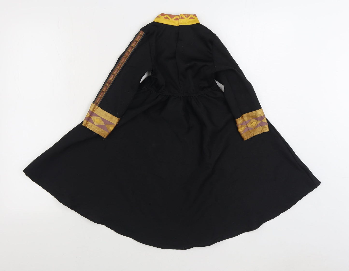 TU Girls Black Polyester A-Line Size 2-3 Years Round Neck Hook & Loop - Frozen 2