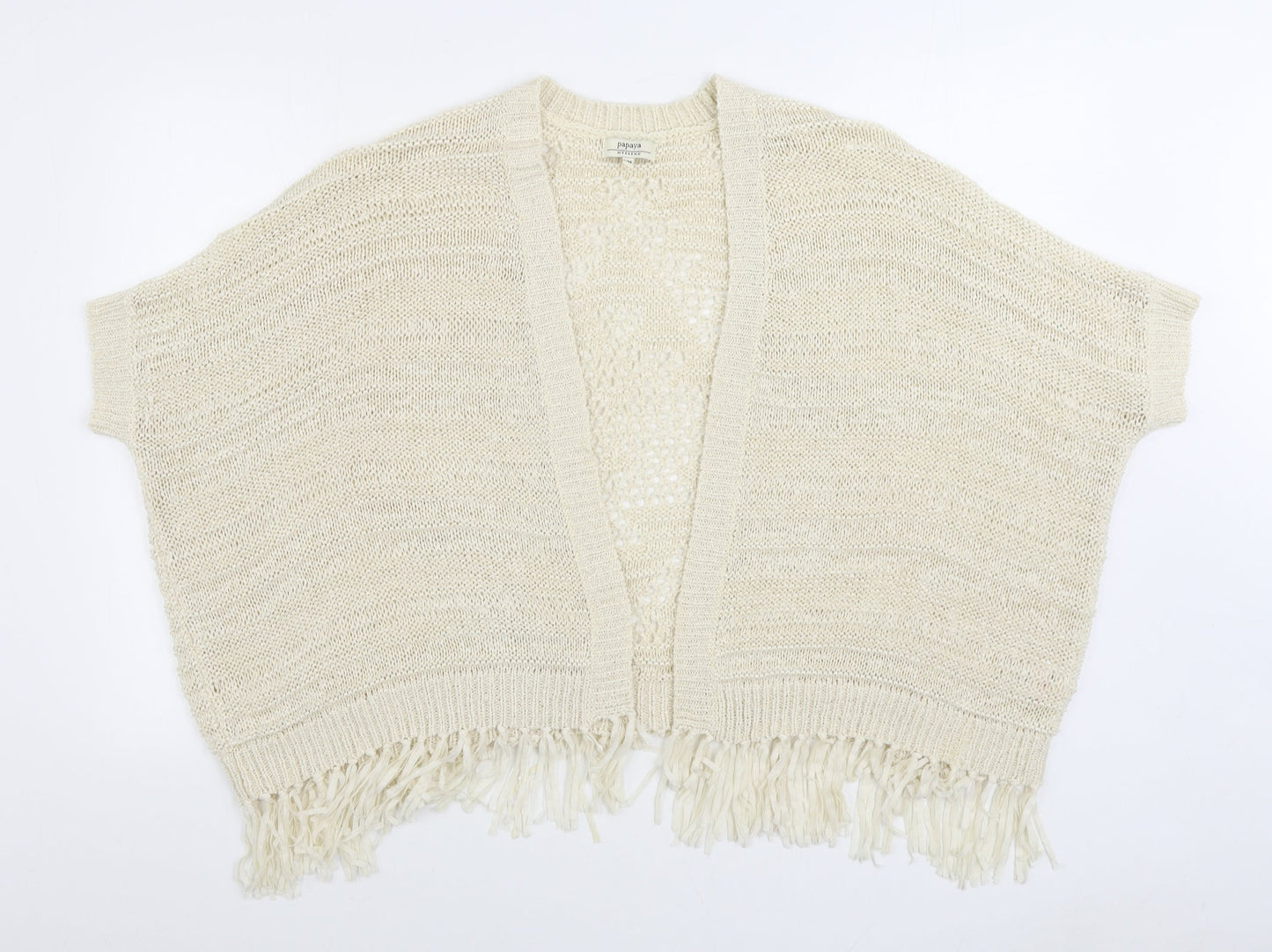 Matalan Womens Beige V-Neck Acrylic Cardigan Jumper Size S