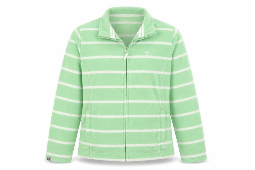 EWM Womens Green Striped Jacket Size L Zip