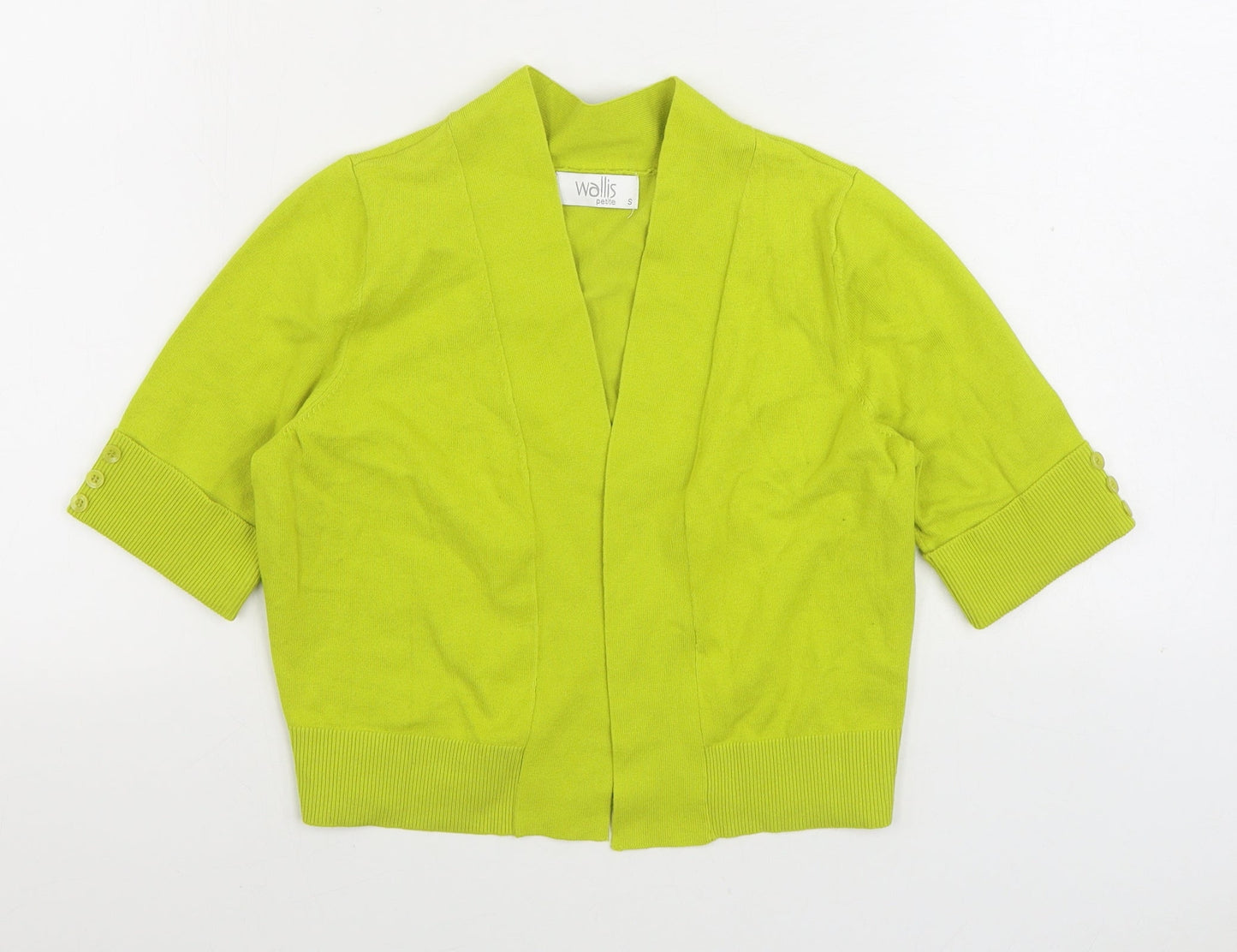 Wallis Womens Yellow V-Neck Cotton Cardigan Jumper Size S