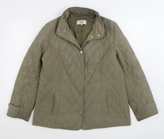 Marks and Spencer Womens Beige Quilted Coat Size 14 Button