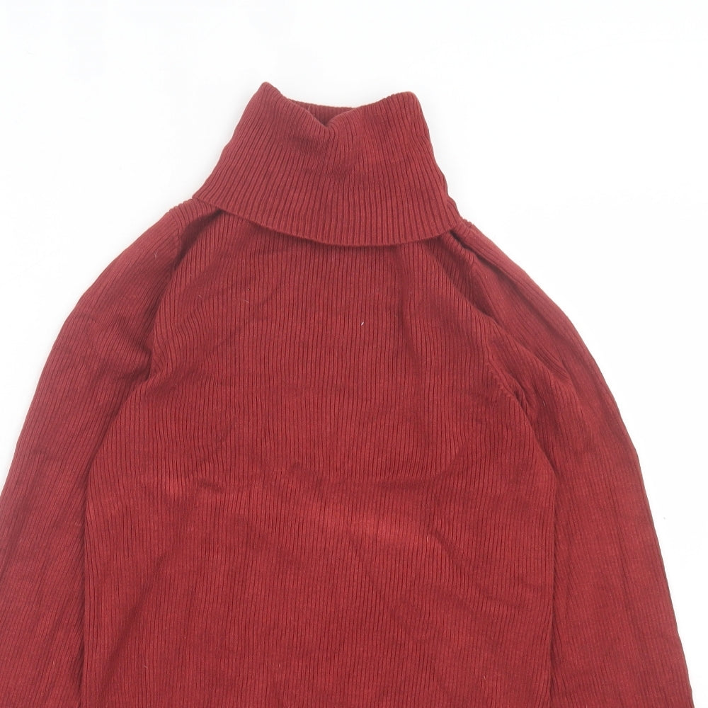 Miss Selfridge Womens Brown Roll Neck Viscose Pullover Jumper Size 14