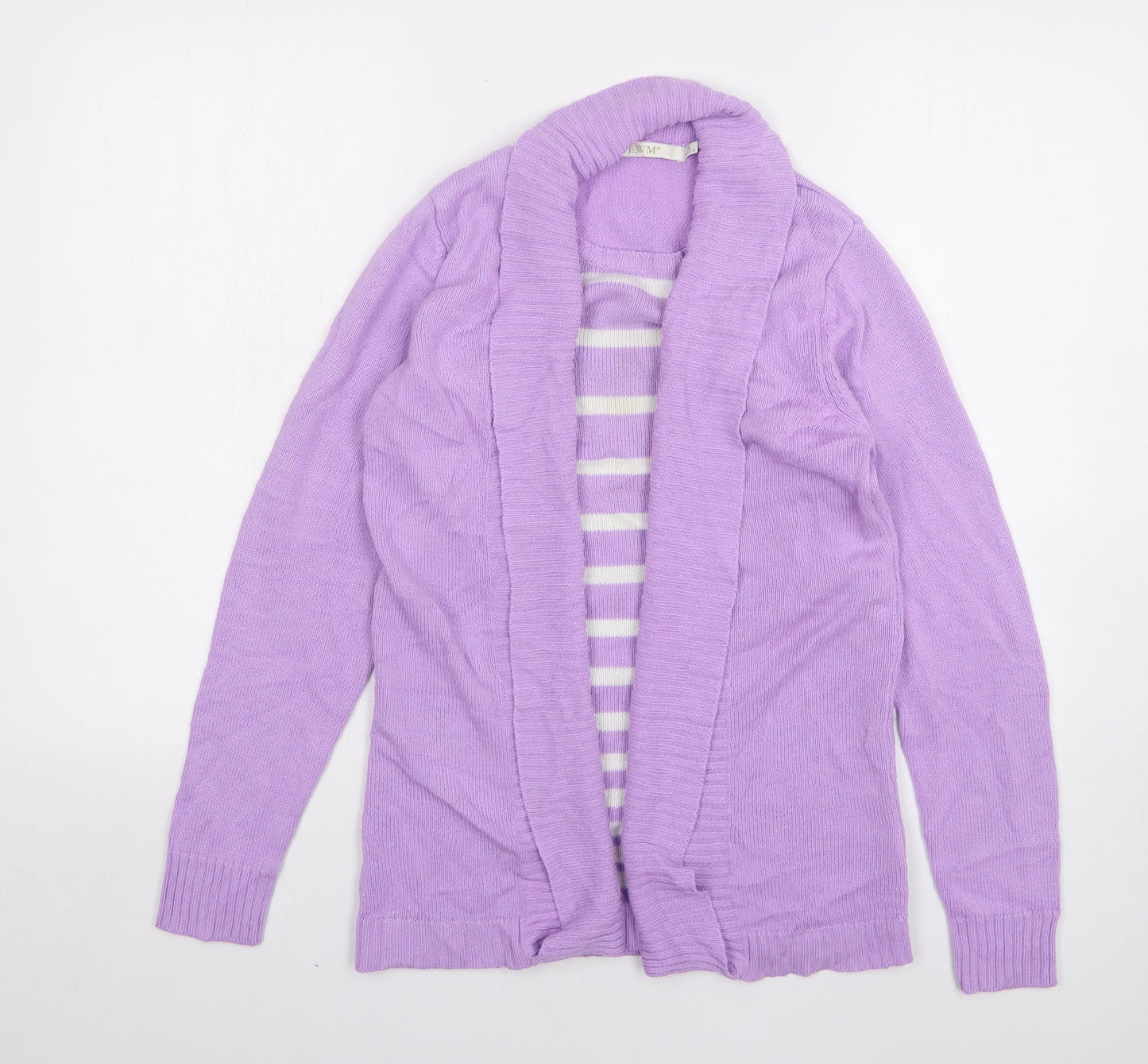 EWM Womens Pink Round Neck Striped Acrylic Pullover Jumper Size 10