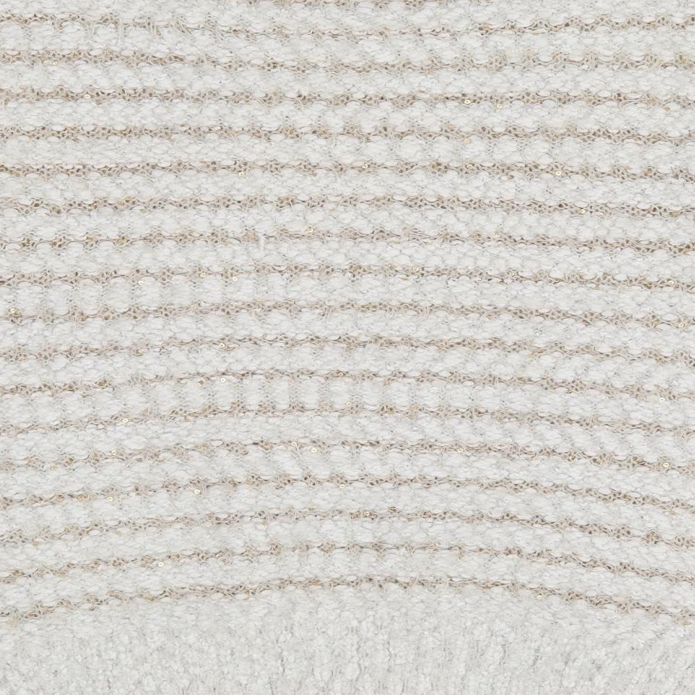 Bonmarché Womens Ivory Round Neck Striped Polyester Pullover Jumper Size L