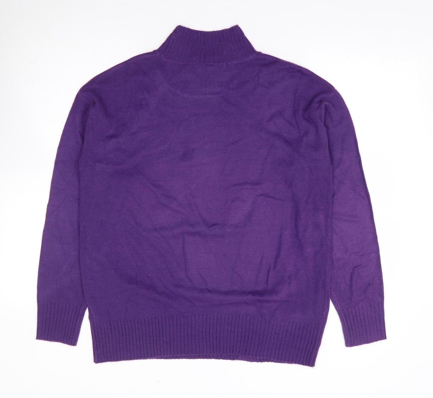 NEXT Womens Purple High Neck Acrylic Pullover Jumper Size S