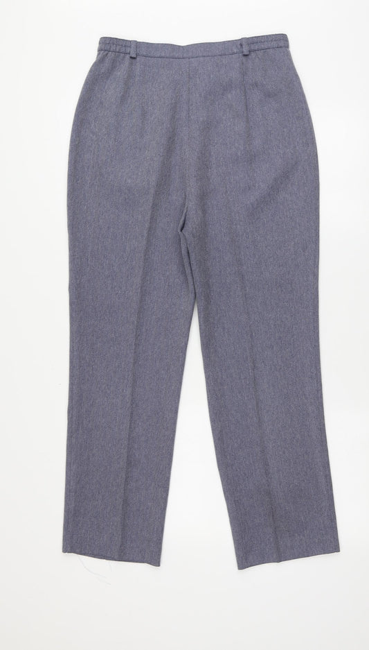 Berkertex Womens Blue Geometric Polyester Trousers Size 12 L26 in Regular