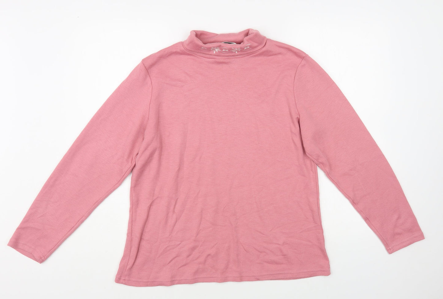 Afibel Womens Pink Roll Neck Acrylic Pullover Jumper Size 16