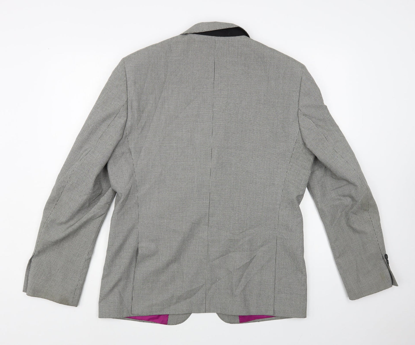 Marks and Spencer Mens Grey Houndstooth Polyester Jacket Blazer Size 42