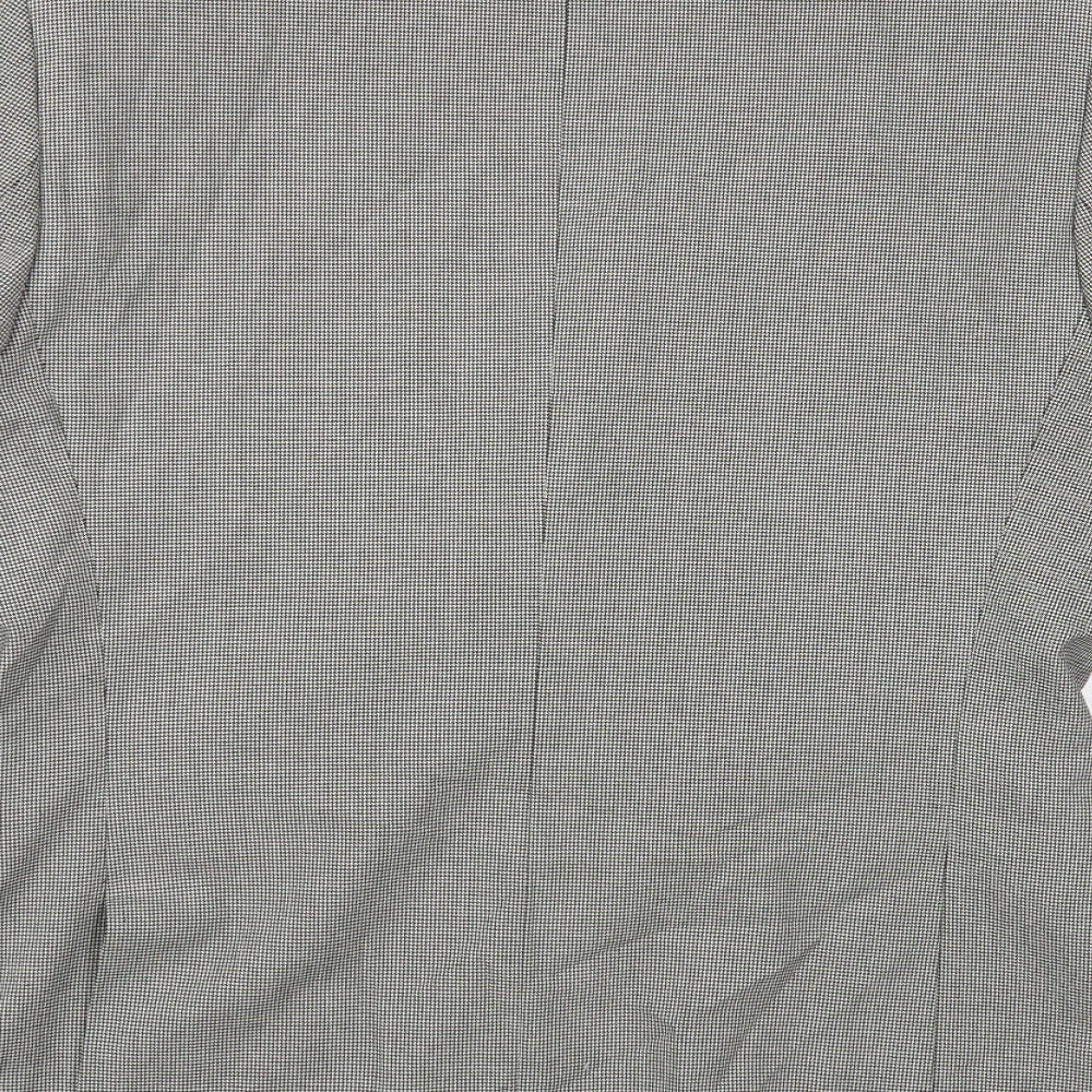 Marks and Spencer Mens Grey Houndstooth Polyester Jacket Blazer Size 42