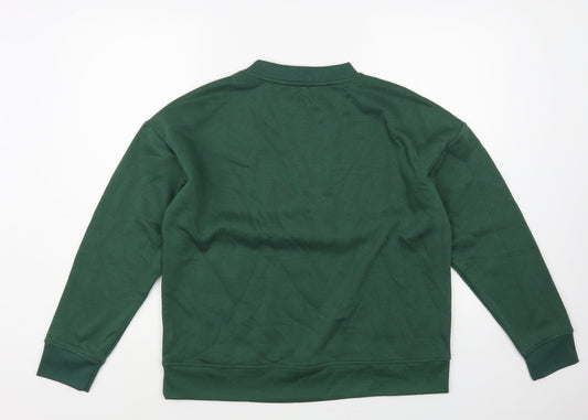 Primark Womens Green Cotton Pullover Sweatshirt Size 10 Pullover - Christmas