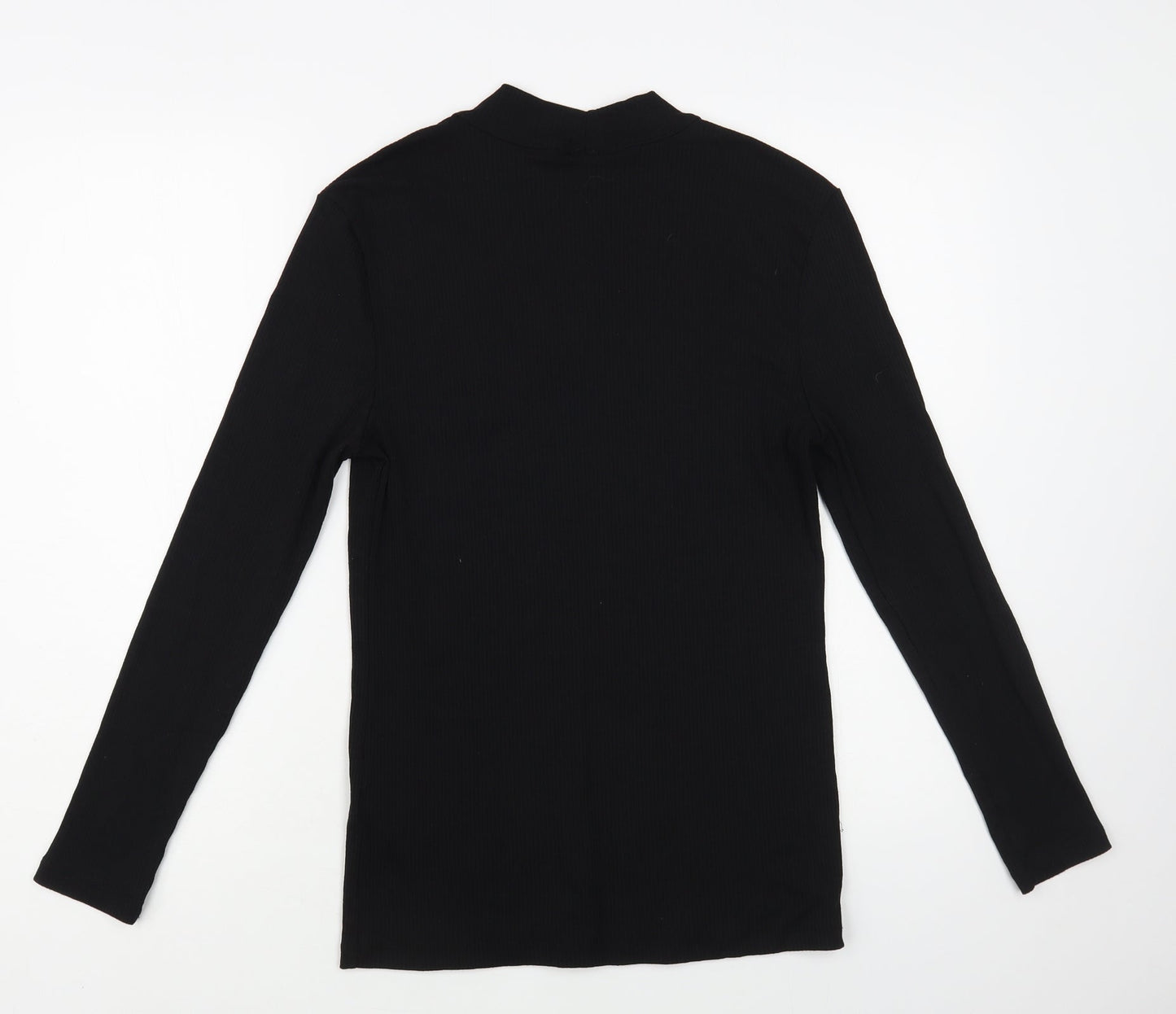Tamaris Womens Black Polyester Basic Blouse Size 16 Mock Neck - Flower Detail