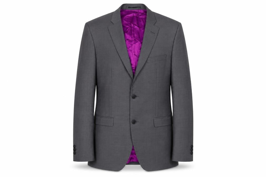 Santinelli Mens Grey Polyester Jacket Blazer Size 38