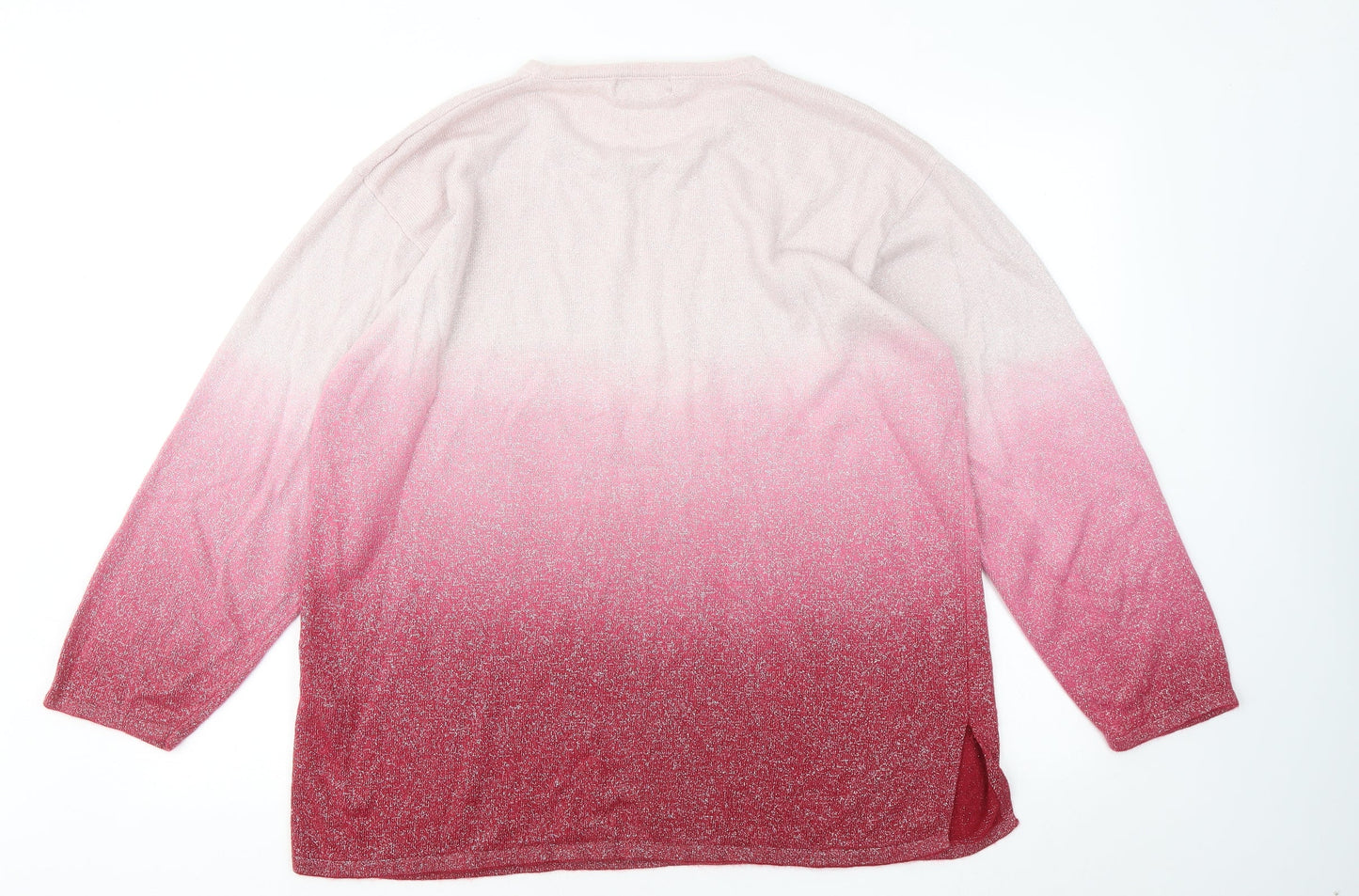 Fabrizio Womens Pink Round Neck Acrylic Pullover Jumper Size 22