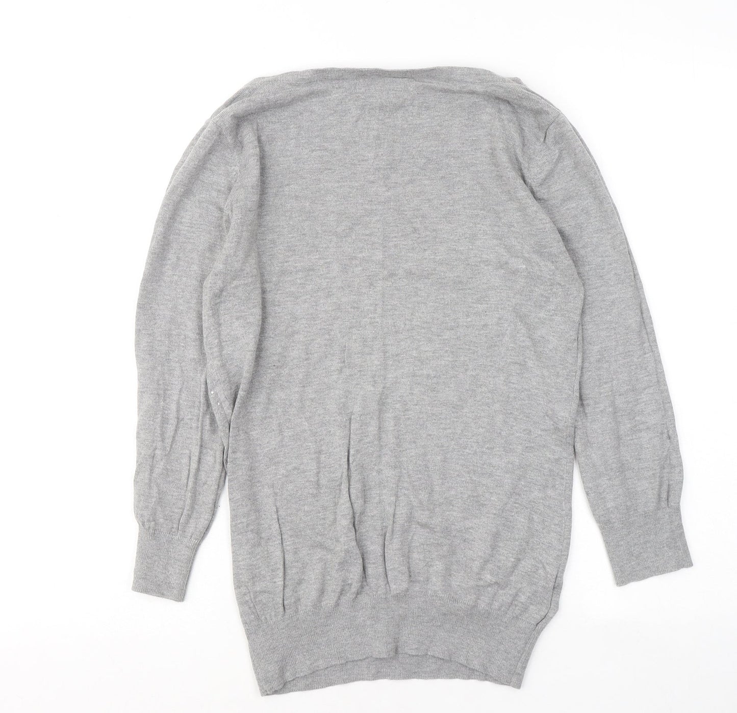 NEXT Womens Grey Round Neck Cotton Pullover Jumper Size 10