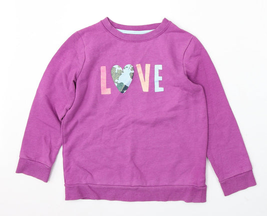 Cat and Jack Womens Purple Cotton Pullover Sweatshirt Size 10