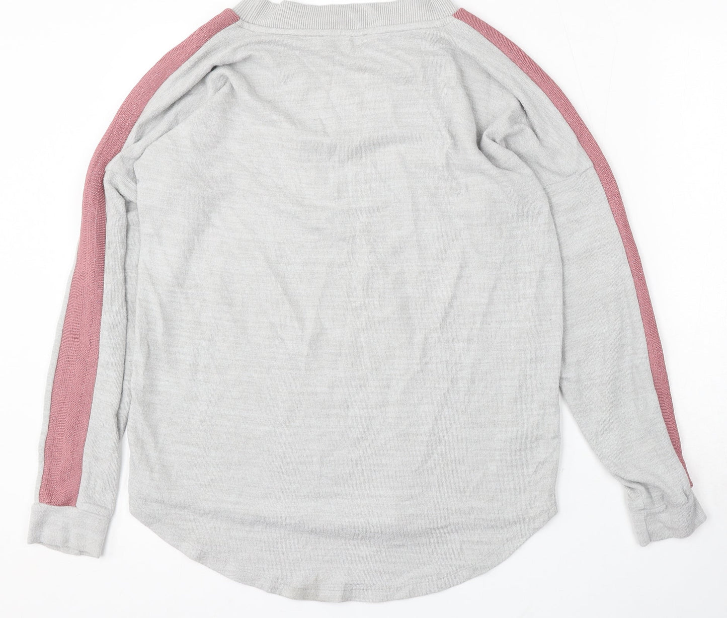 NEXT Womens Grey V-Neck Viscose Pullover Jumper Size 12