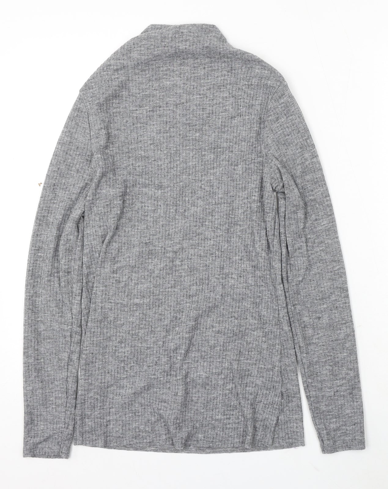 River Island Womens Grey Mock Neck Polyester Pullover Jumper Size 10