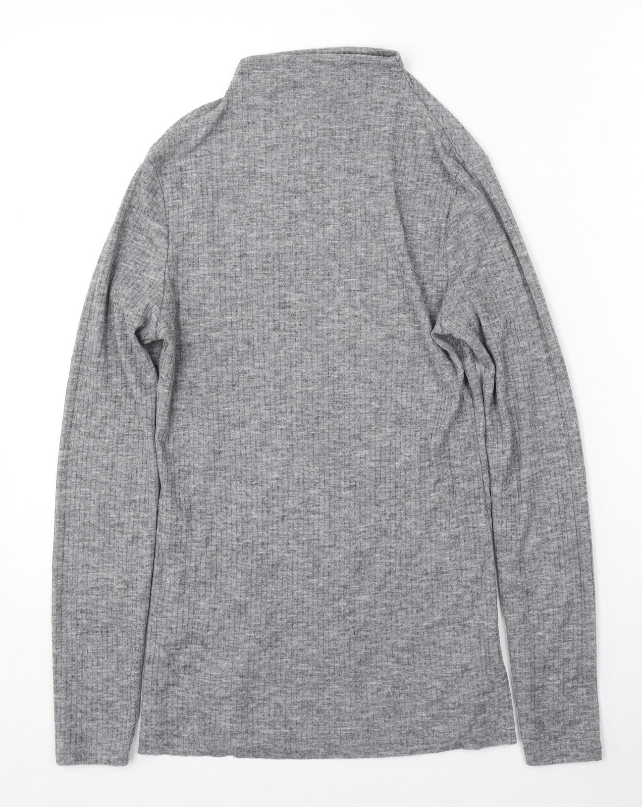 River Island Womens Grey Mock Neck Polyester Pullover Jumper Size 10