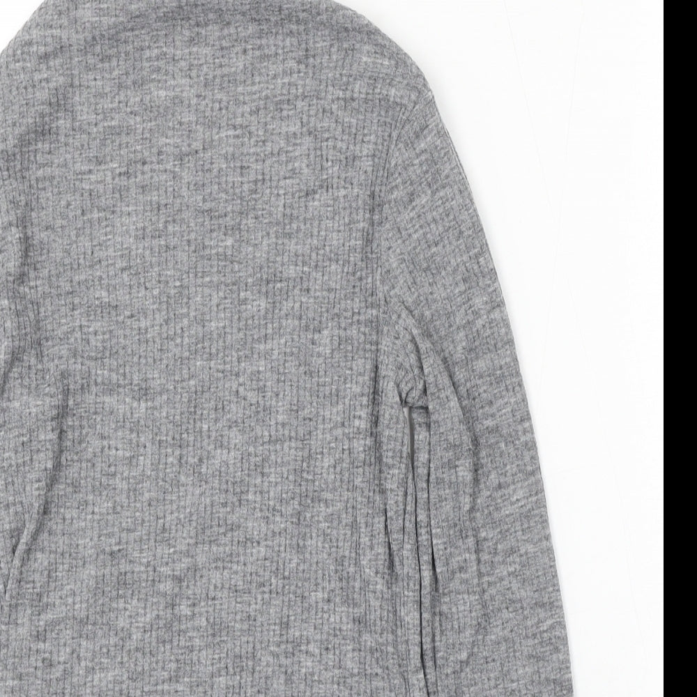 River Island Womens Grey Mock Neck Polyester Pullover Jumper Size 10