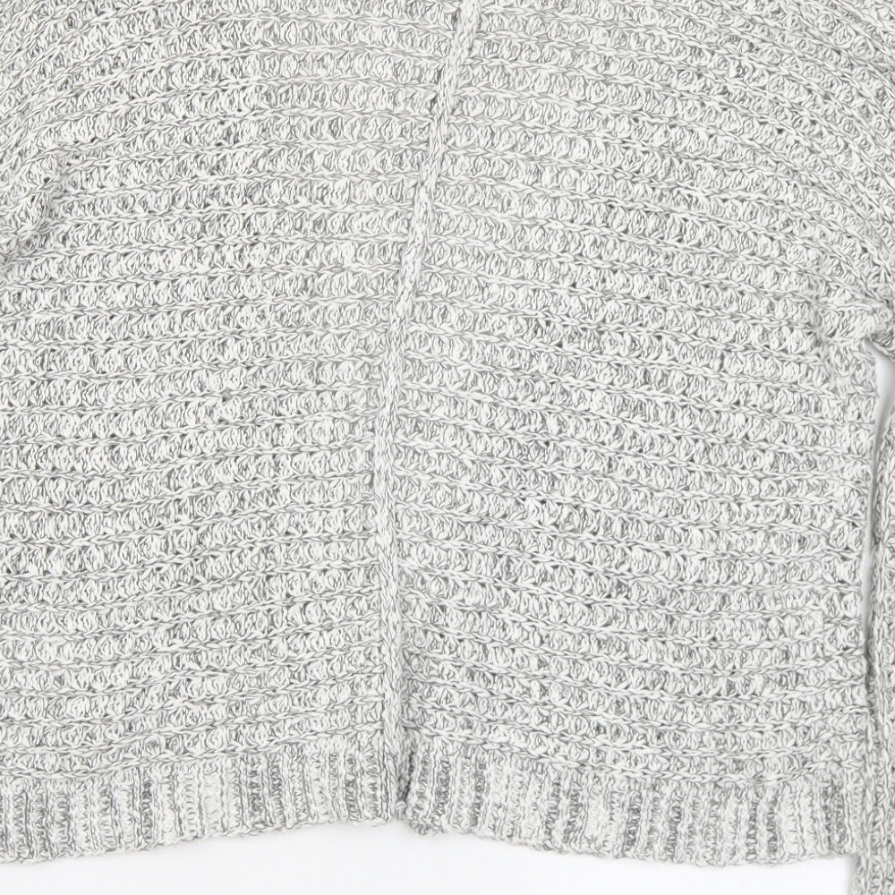 Hollister Womens Grey V-Neck Cotton Cardigan Jumper Size XS
