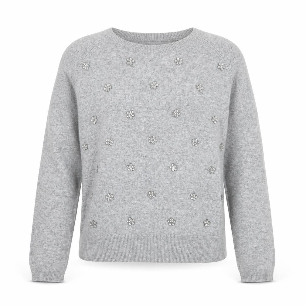 New Look Womens Grey Round Neck Nylon Pullover Jumper Size 12