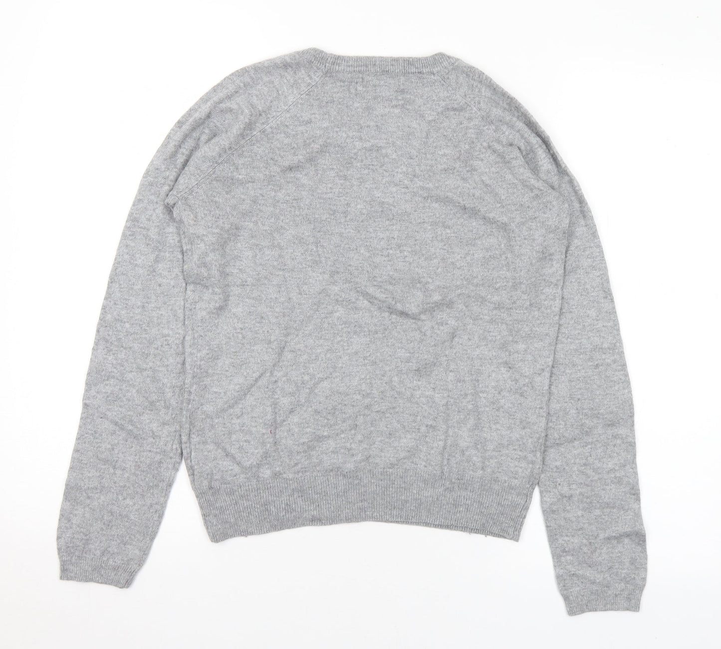 New Look Womens Grey Round Neck Nylon Pullover Jumper Size 12