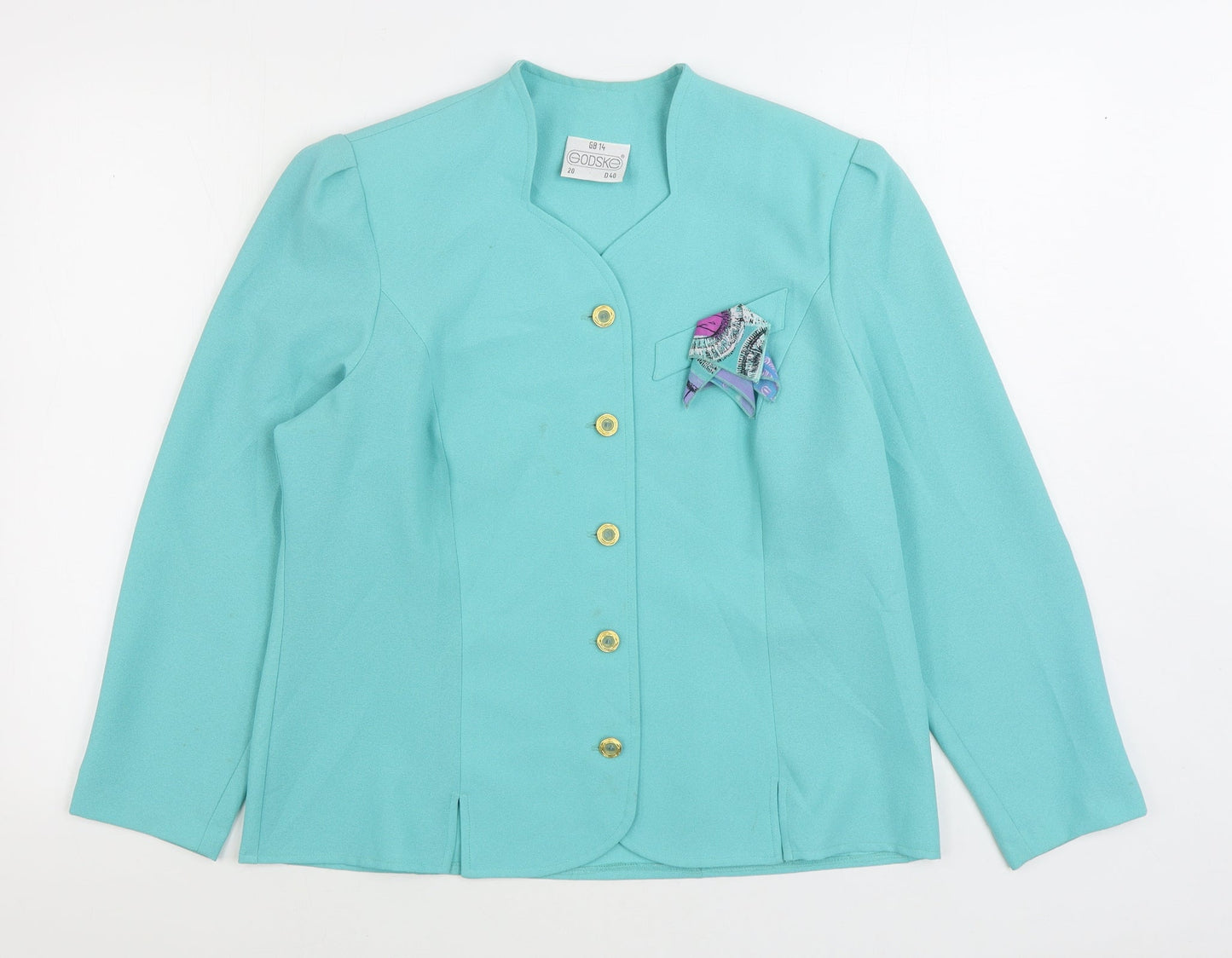 Godske Womens Blue Jacket Blazer Size 14 Button