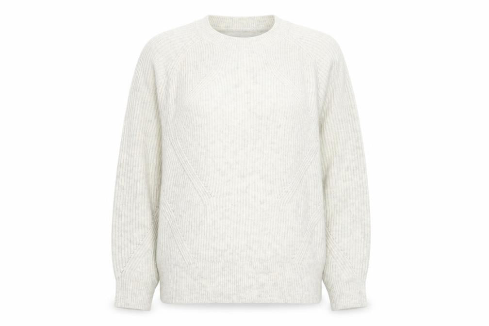 Marks and Spencer Womens White Round Neck Acrylic Pullover Jumper Size L