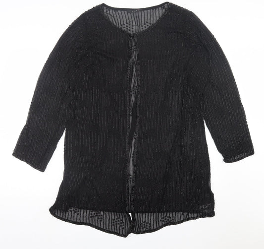 ELVI Womens Black Jacket Size 12 Hook & Eye