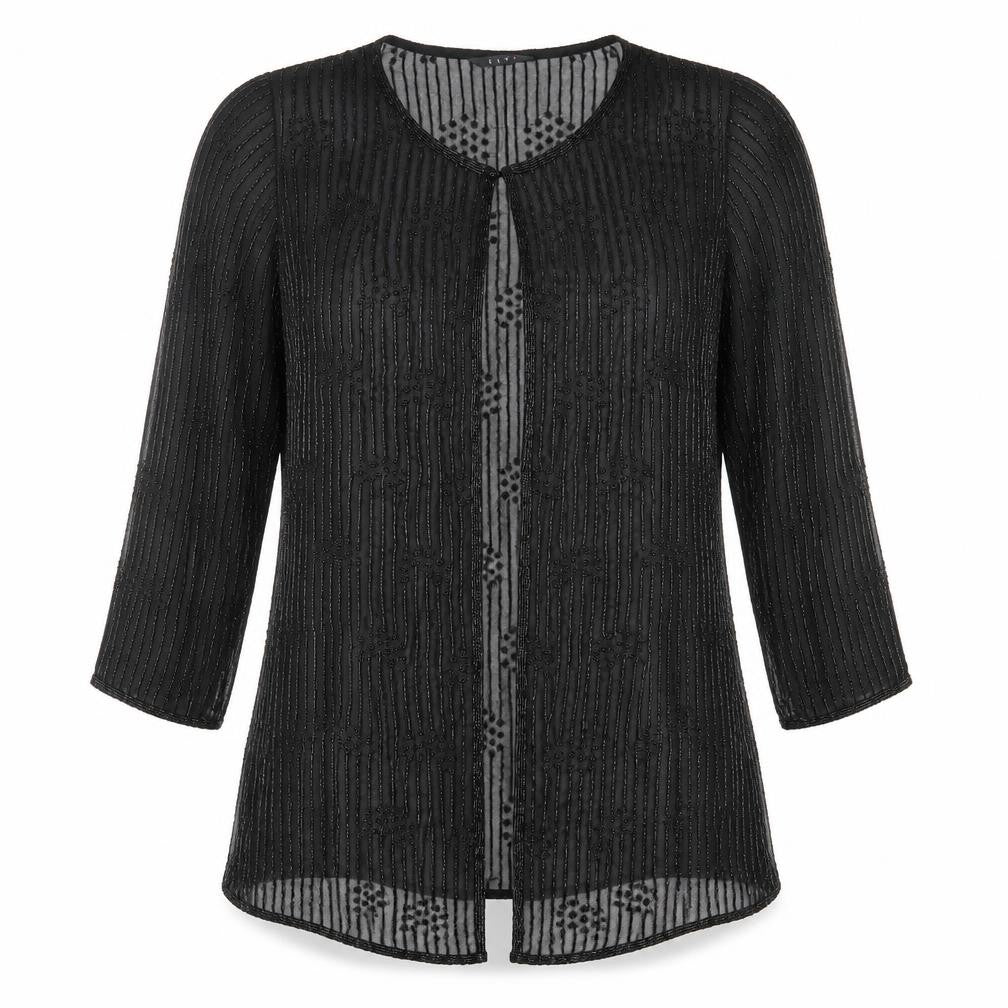 ELVI Womens Black Jacket Size 12 Hook & Eye