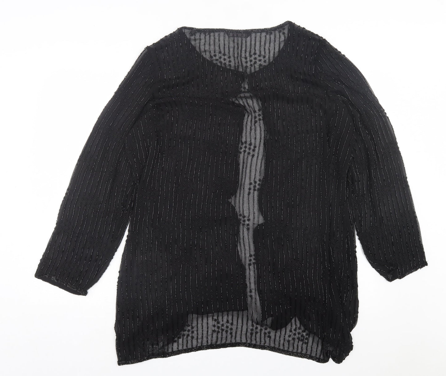 ELVI Womens Black Jacket Size 12 Hook & Eye