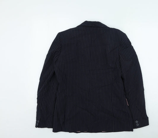 Select Womens Blue Striped Jacket Size 12