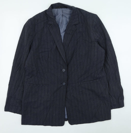 Marks and Spencer Womens Grey Striped Jacket Size 18