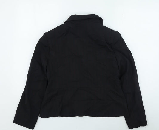 Essential style Womens Black Striped Jacket Size 14