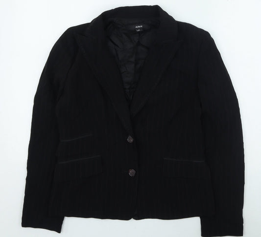 ALFAVI Womens Black Striped Jacket Size 6