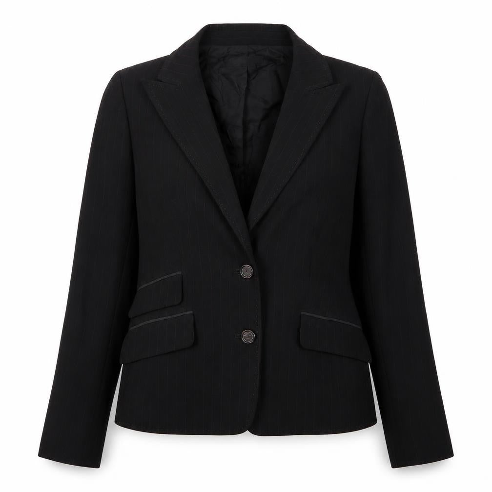 ALFAVI Womens Black Striped Jacket Size 6