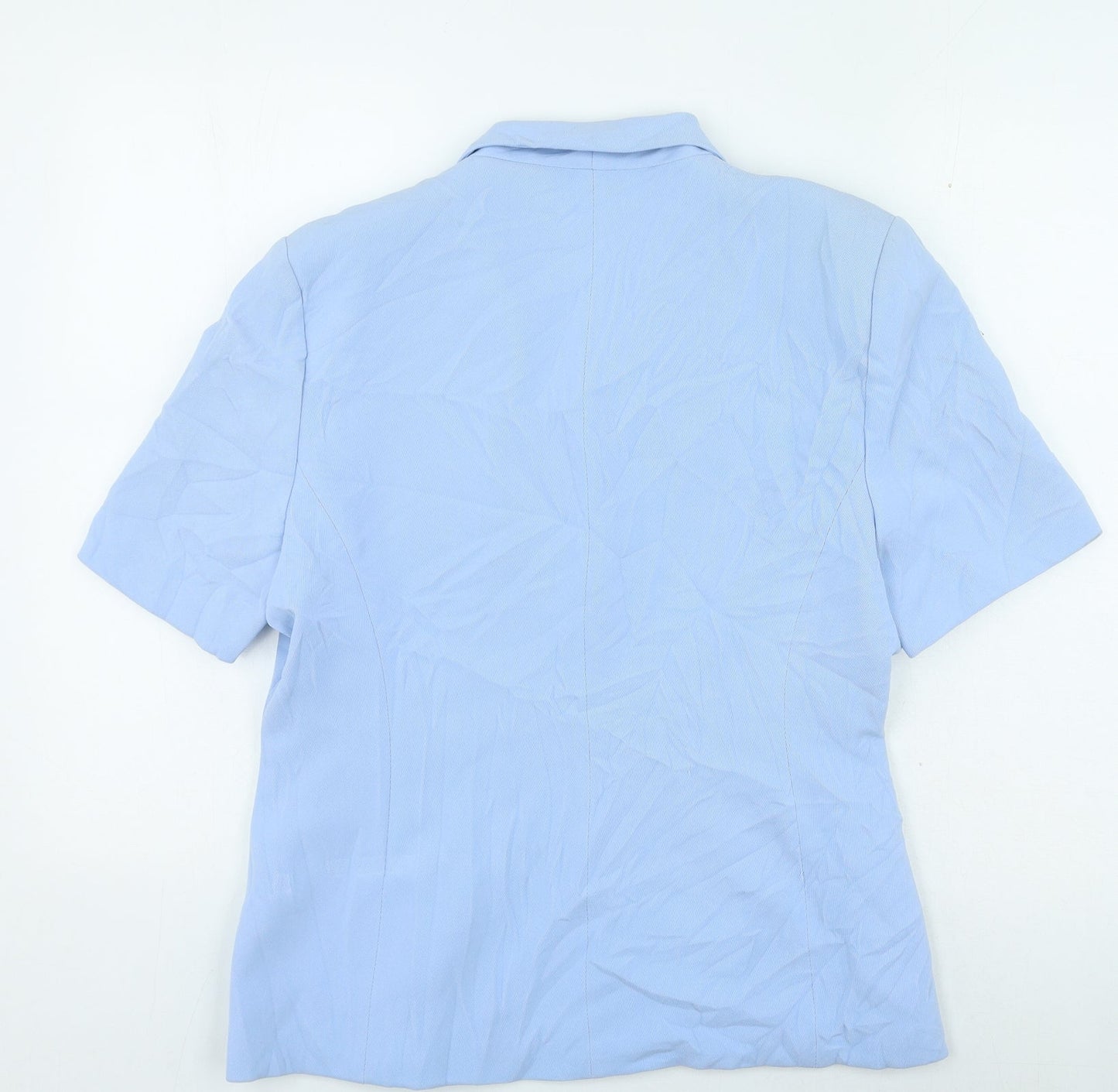 Richards Womens Blue Collared Polyester Cardigan Jumper Size 16