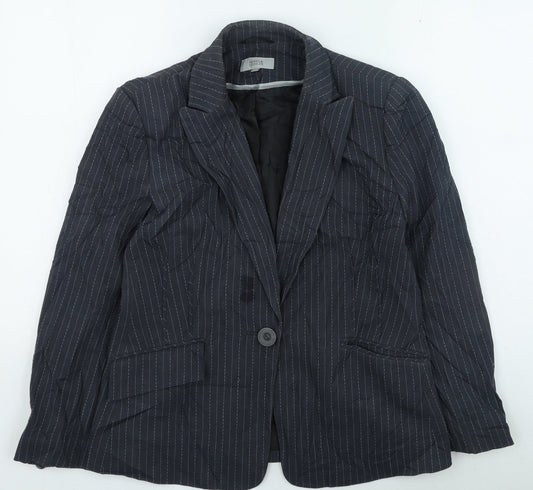 Marks and Spencer Womens Grey Striped Jacket Size 14