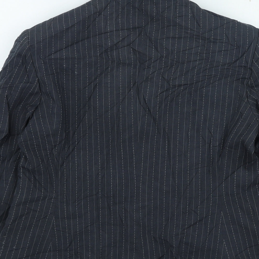 Marks and Spencer Womens Grey Striped Jacket Size 14