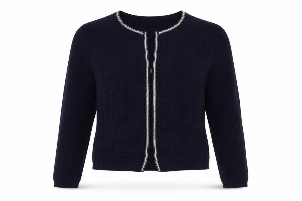 Breal Womens Blue Round Neck Acrylic Cardigan Jumper Size M