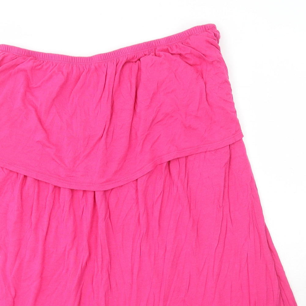 BEYOU Womens Pink Viscose Basic T-Shirt Size 16 Off the Shoulder