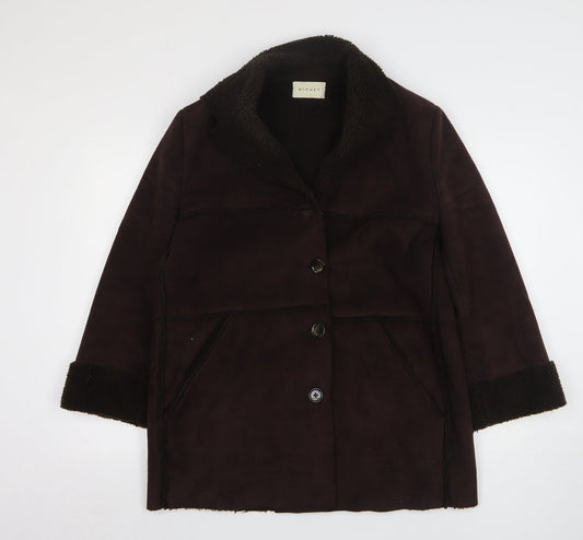 Minuet Womens Brown Overcoat Coat Size 12