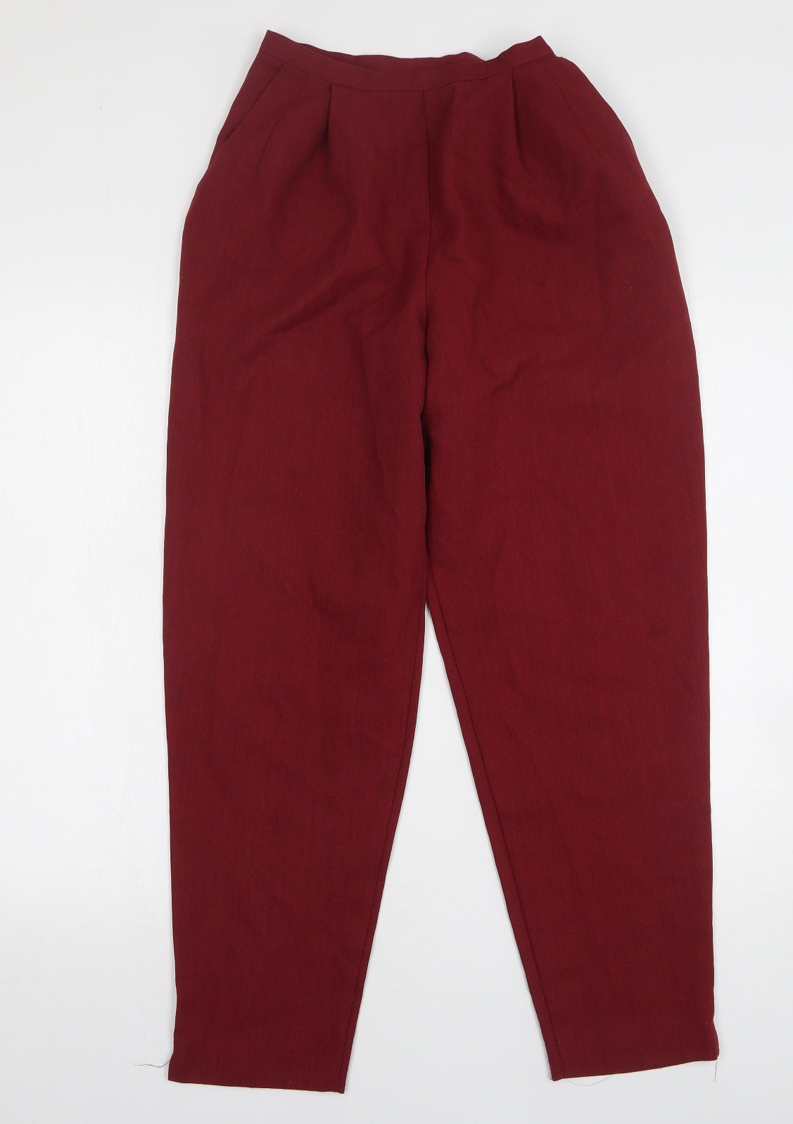 Marks and Spencer Womens Red Polyester Trousers Size 12 L28 in Regular